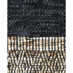 Caracas Floor Rug - Black/Saddle (100% Leather) - Paulas Home & Living