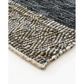 Caracas Floor Rug - Black/Saddle (100% Leather) - Paulas Home & Living