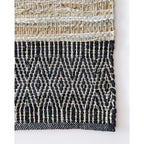 Caracas Floor Rug - Sand/Black (100% Leather) - Paulas Home & Living