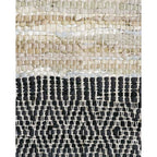 Caracas Floor Rug - Sand/Black (100% Leather) - Paulas Home & Living