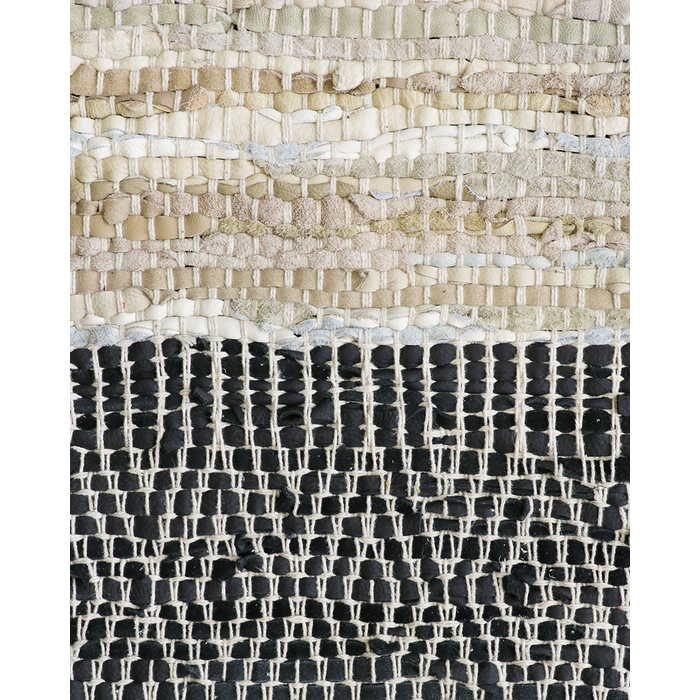 Caracas Floor Rug - Sand/Black (100% Leather) - Paulas Home & Living