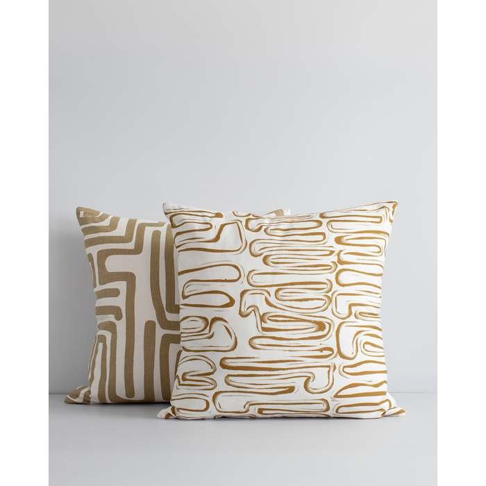 Chemin Brass/Ivory Cushion - Paulas Home & Living