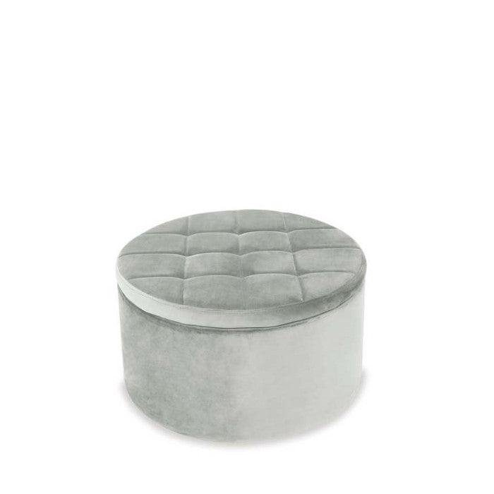 Chest Ottoman with Storage - Grey velvet - Paulas Home & Living