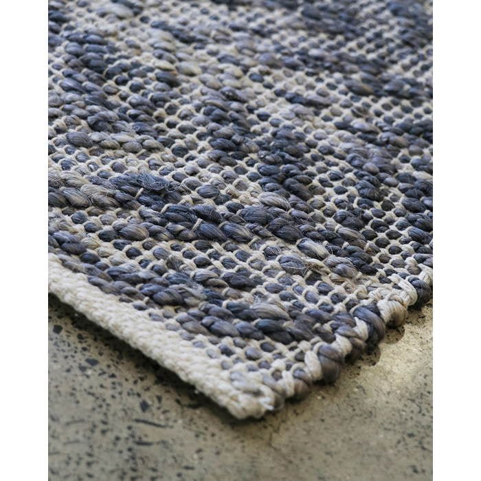 Conway Floor Rug - Faded Denim (Jute/Cotton) - Paulas Home & Living