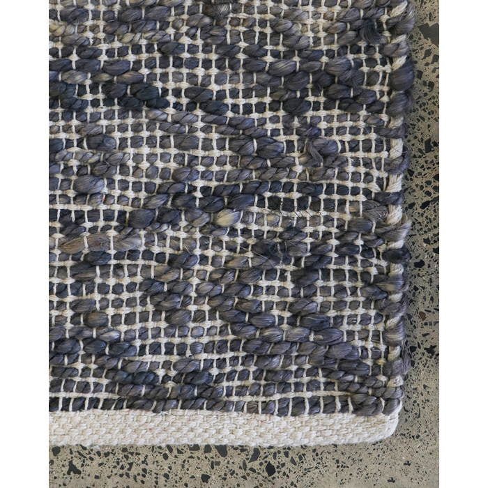 Conway Floor Rug - Faded Denim (Jute/Cotton) - Paulas Home & Living