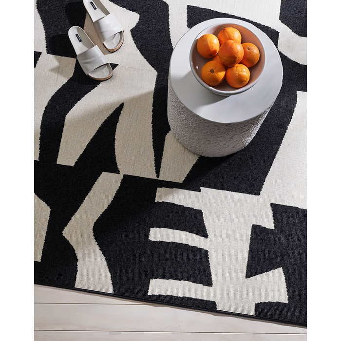 Copacabana Outdoor Rug - Black/Ecru - Paulas Home & Living