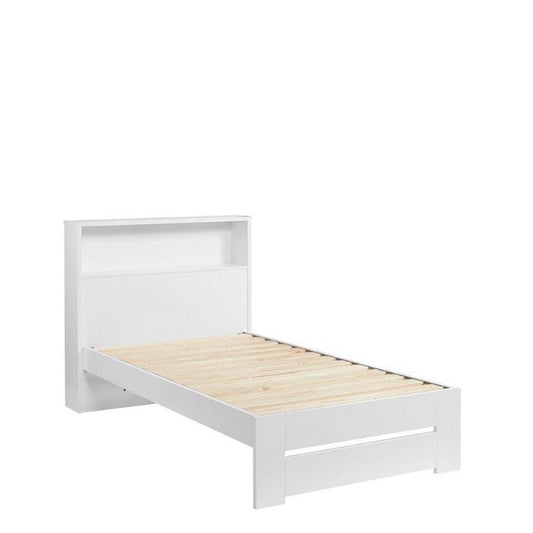 Cosmo Slatframe Bed with Storage Headboard - Single or King Single - Paulas Home & Living