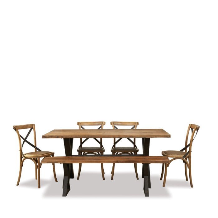 Cross & Bench Dining Suite 1800w (6 Pce) - Paulas Home & Living