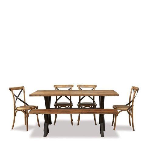 Cross & Bench Dining Suite 1800w (6 Pce) - Paulas Home & Living