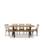 Cross & Bench Dining Suite 2200w (7 pce) - Paulas Home & Living