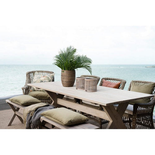 Cross Outdoor Dining Table - Teak - Paulas Home & Living