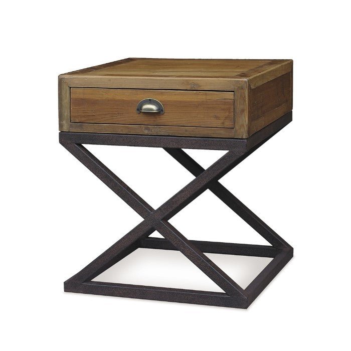 Cross Side Table - Old Pine Timber - Paulas Home & Living