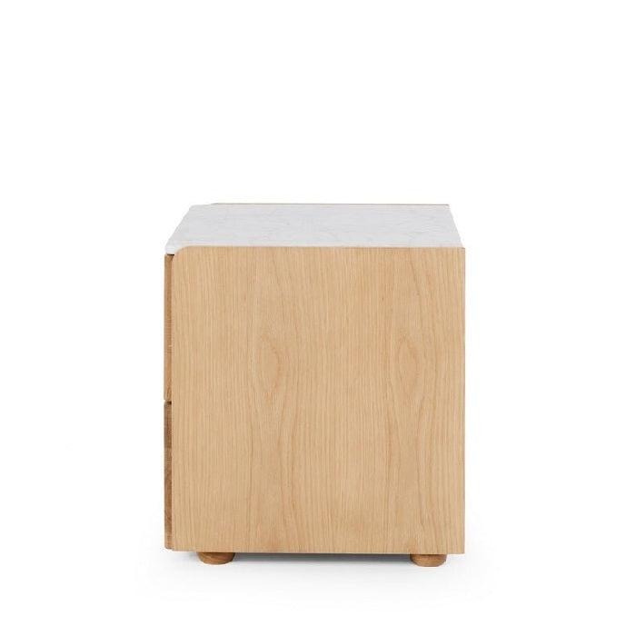 Cube 2 Drawer Bedside - Marble top - Paulas Home & Living