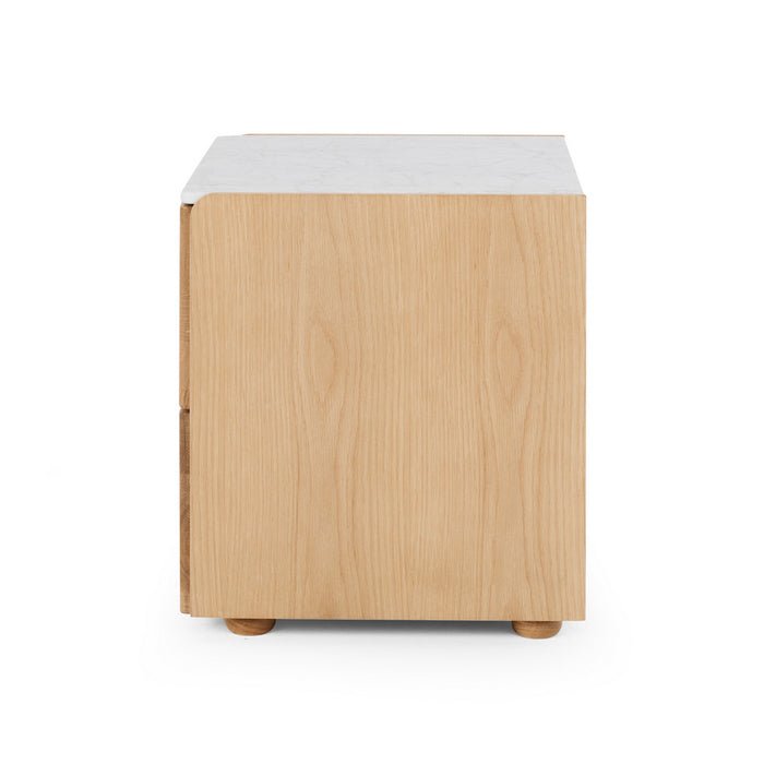 Cube 2 Drawer Bedside - Marble top - Paulas Home & Living