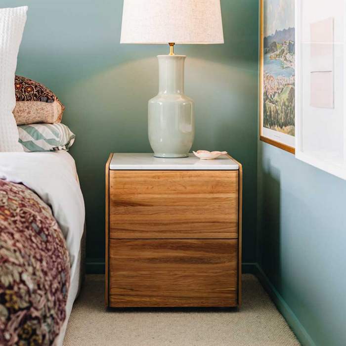 Cube 2 Drawer Bedside - Marble top - Paulas Home & Living