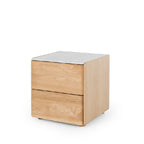 Cube 2 Drawer Bedside - Marble top - Paulas Home & Living