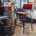 Datsun Barstool Vintage Red PU - Paulas Home & Living
