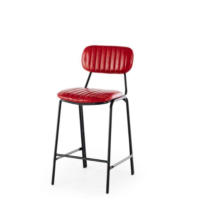 Datsun Barstool Vintage Red PU - Paulas Home & Living