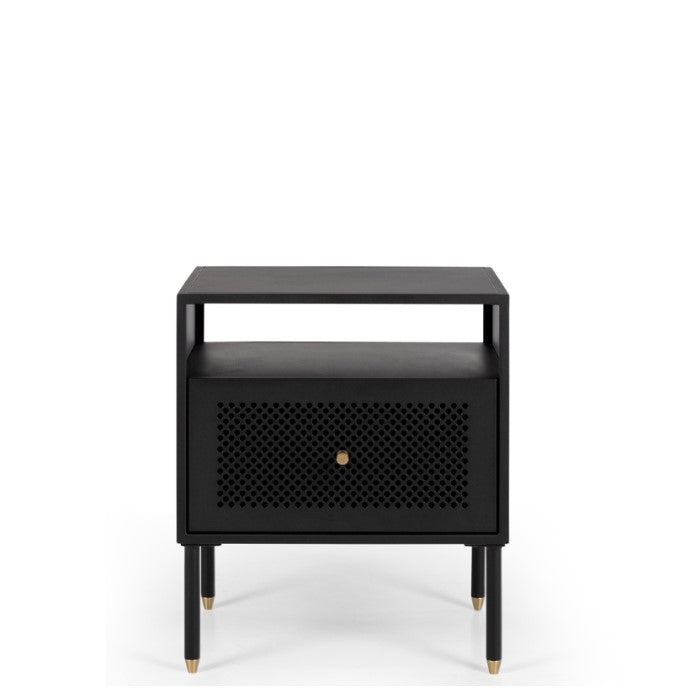Dawn Bedside 1 Drawer - Black - Paulas Home & Living