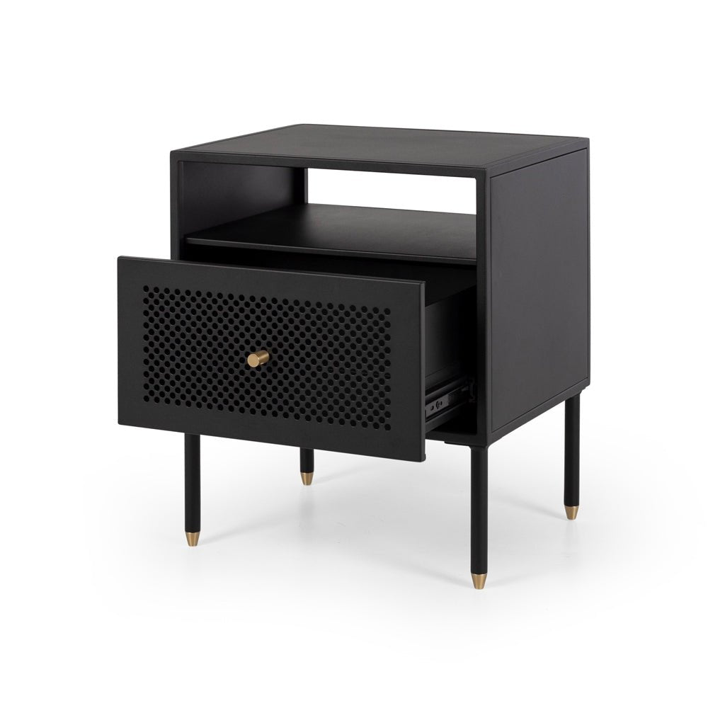 Dawn Bedside 1 Drawer - Black - Paulas Home & Living