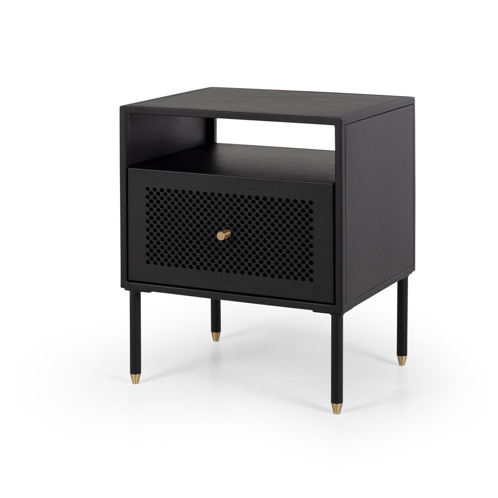 Dawn Bedside 1 Drawer - Black - Paulas Home & Living