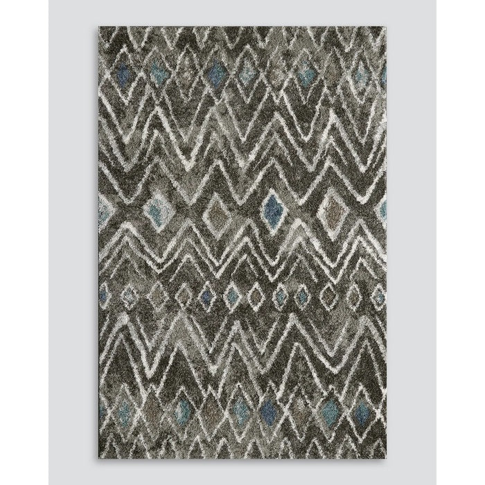 Declan Floor Rug - Taupe/Blue (100% Polypropylene) - Paulas Home & Living