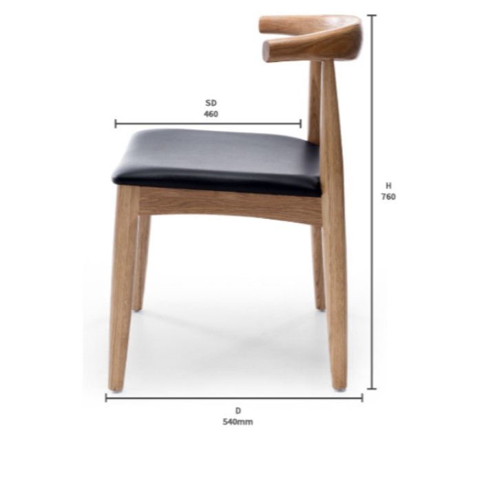 Elbow Dining Chair - Natural Oak - Paulas Home & Living