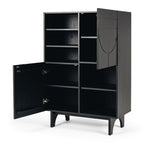 Etch Display Highboard (Black Oak) - Paulas Home & Living