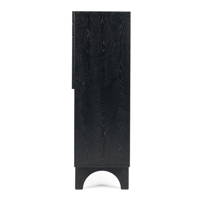 Etch Display Highboard (Black Oak) - Paulas Home & Living