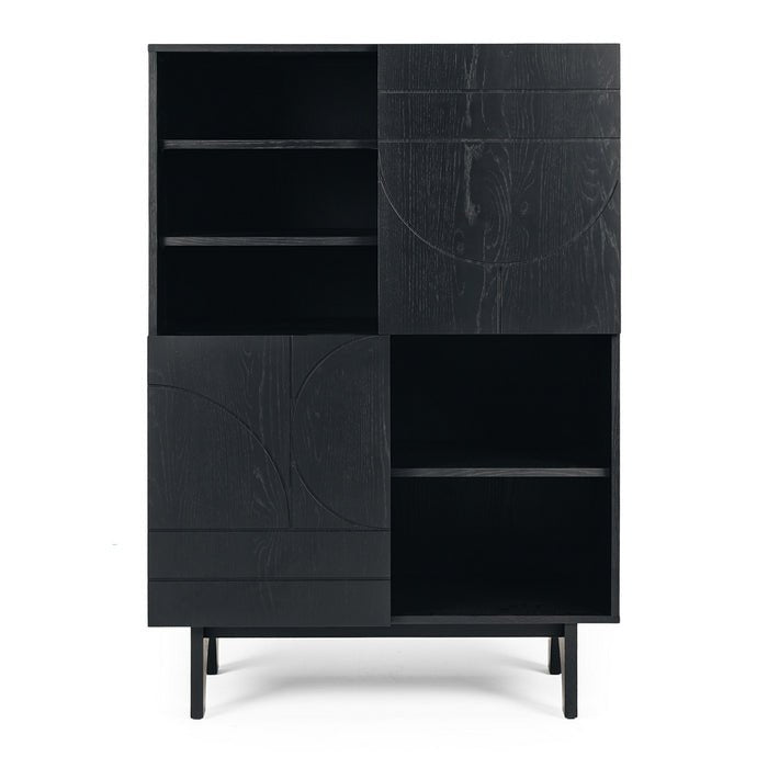 Etch Display Highboard (Black Oak) - Paulas Home & Living