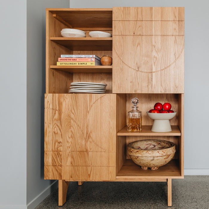 Etch Display Highboard (Natural Oak) - Paulas Home & Living