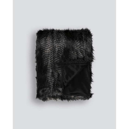 Faux Fur Throw - Black Coyote - Paulas Home & Living