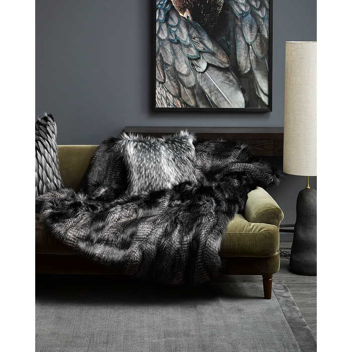 Faux Fur Throw - Black Coyote - Paulas Home & Living