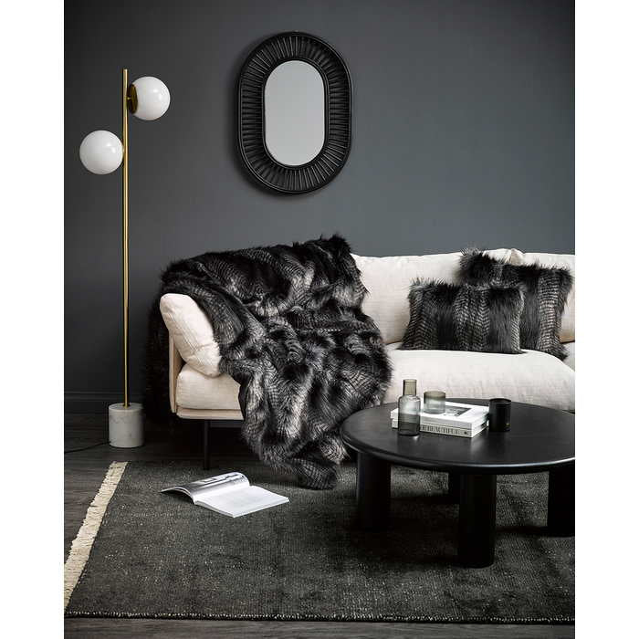 Faux Fur Throw - Black Coyote - Paulas Home & Living