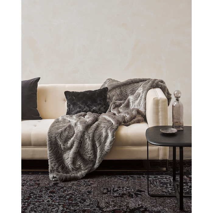 Faux Fur Throw - Pewter Chinchilla - Paulas Home & Living