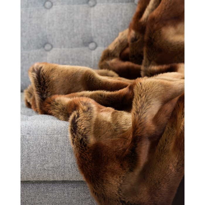 Faux Fur Throw - Red Lemur - Paulas Home & Living