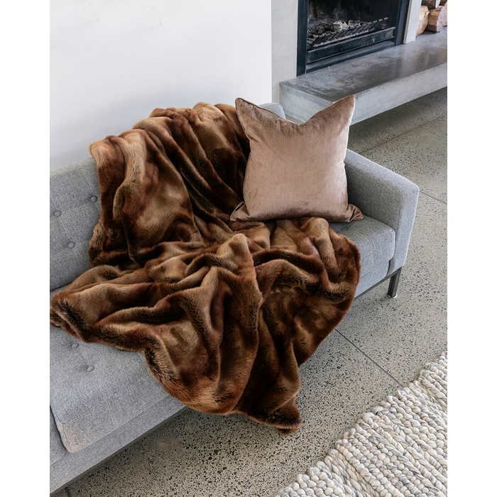 Faux Fur Throw - Red Lemur - Paulas Home & Living