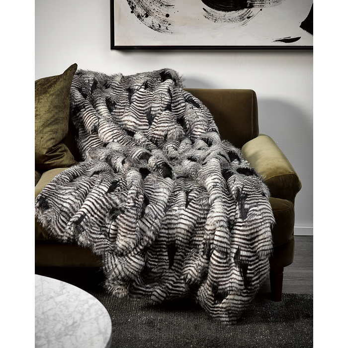 Faux Fur Throw - Silver Pheasant - Paulas Home & Living