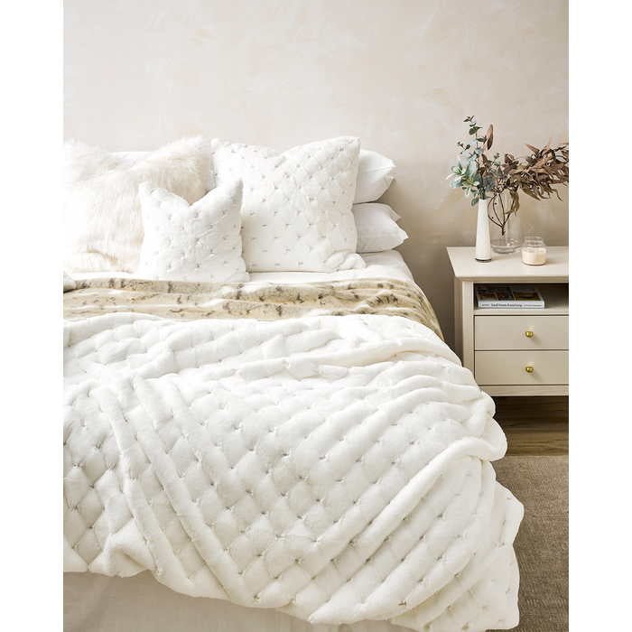 Faux Fur Throw - Valentina White - Paulas Home & Living