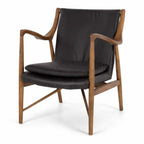 Finn Armchair Black Wax Leather - Paulas Home & Living