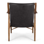 Finn Armchair Black Wax Leather - Paulas Home & Living
