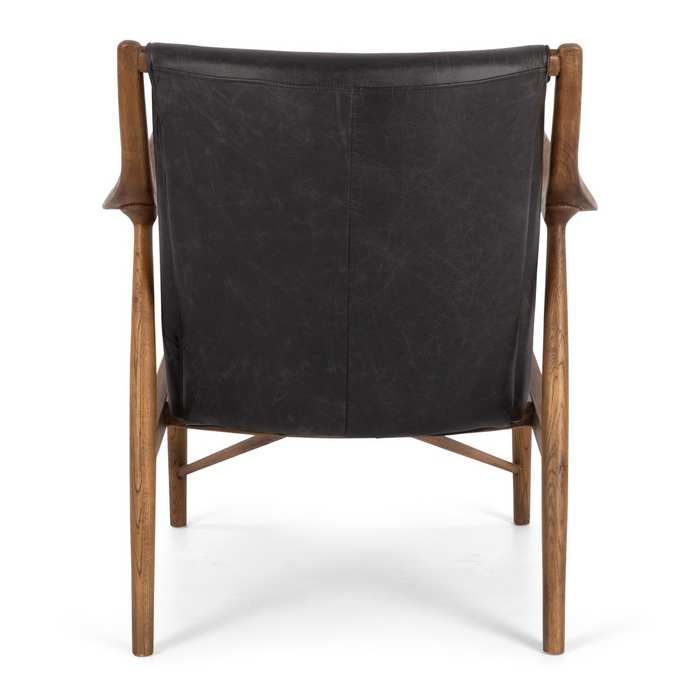 Finn Armchair Black Wax Leather - Paulas Home & Living