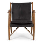 Finn Armchair Black Wax Leather - Paulas Home & Living