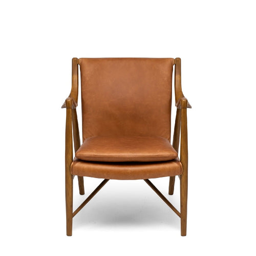 Finn Armchair Cognac Leather - Paulas Home & Living
