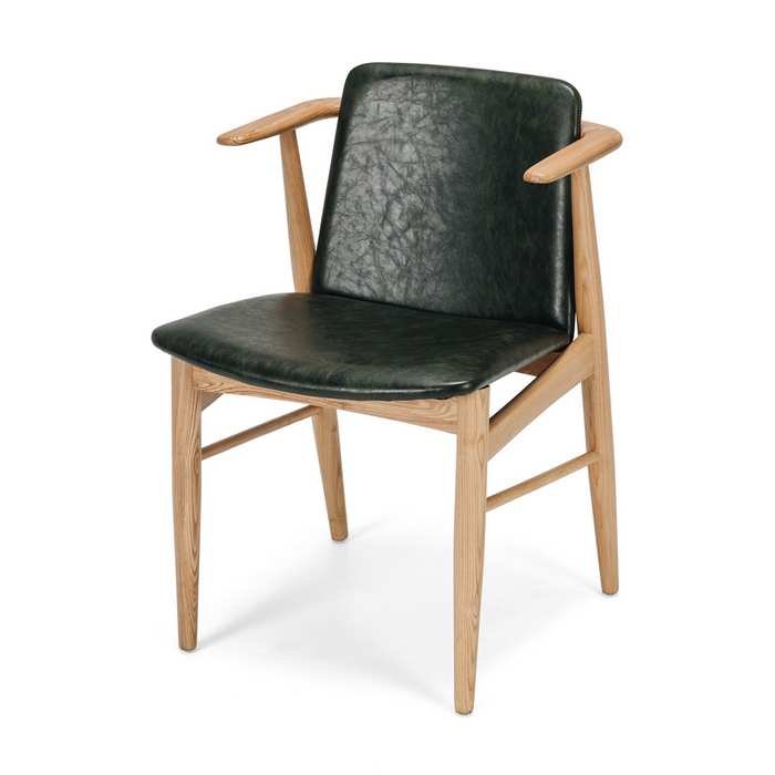 Flores Chair Vintage Green PU - Paulas Home & Living