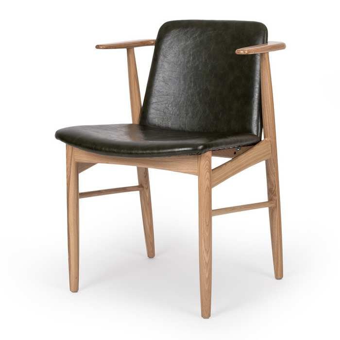 Flores Chair Vintage Green PU - Paulas Home & Living