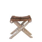 Folding Goatskin Leather Stool or Ottoman - Paulas Home & Living