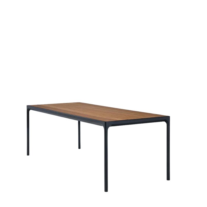 Four Outdoor Dining Table 2100w - Bamboo Top / Black Frame - Paulas Home & Living