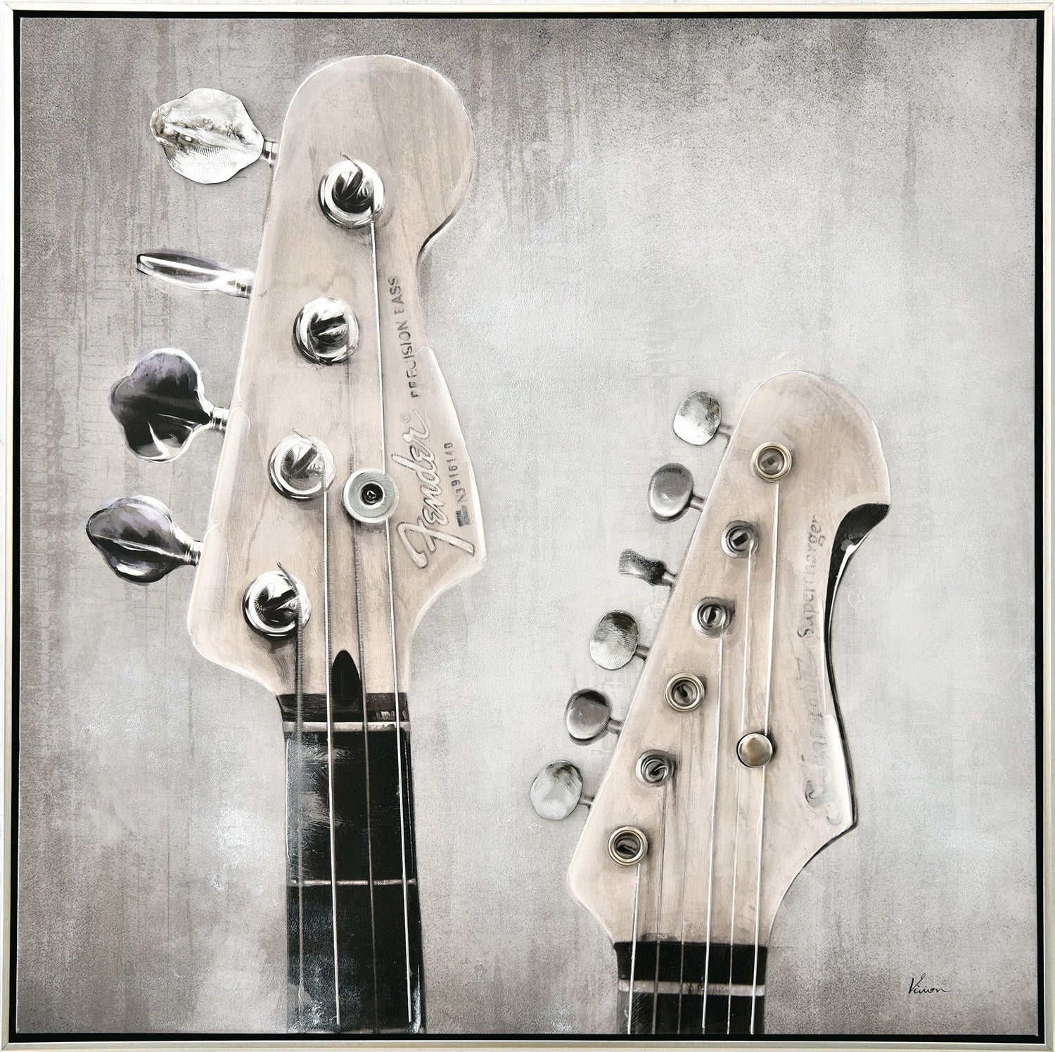 Guitar Keys - Framed Painted Canvas - Paulas Home & Living