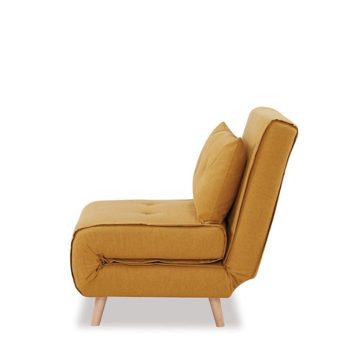 Haru 1 Seater Sofa Bed - Mustard Fabric - Paulas Home & Living